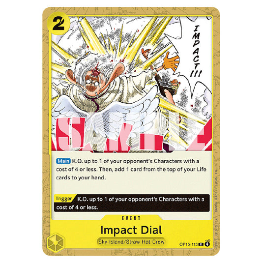 Impact Dial OP15-115 card from the One Piece set Adventure on Kami's Island