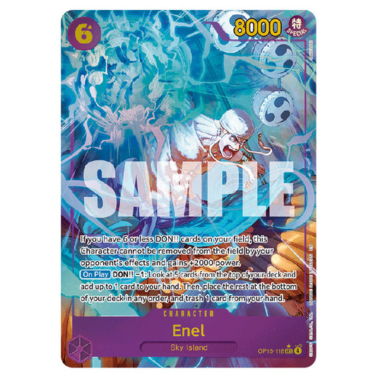 Enel OP15-118a card from the One Piece set Adventure on Kami's Island