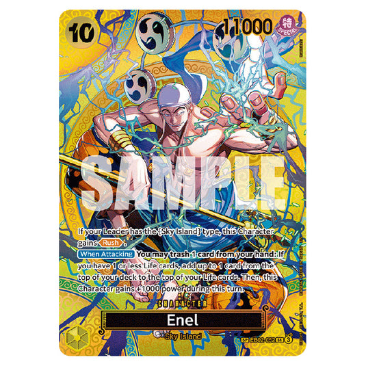 Enel EB02-052 card from the One Piece set Adventure on Kami's Island