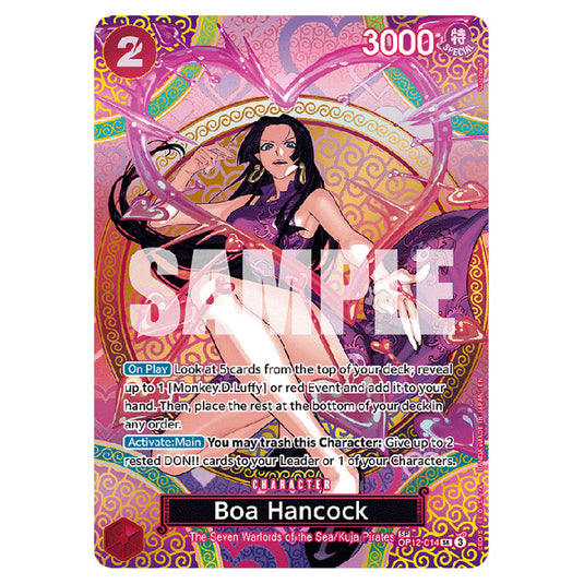 Boa Hancock OP12-014 card from the One Piece set Adventure on Kami's Island
