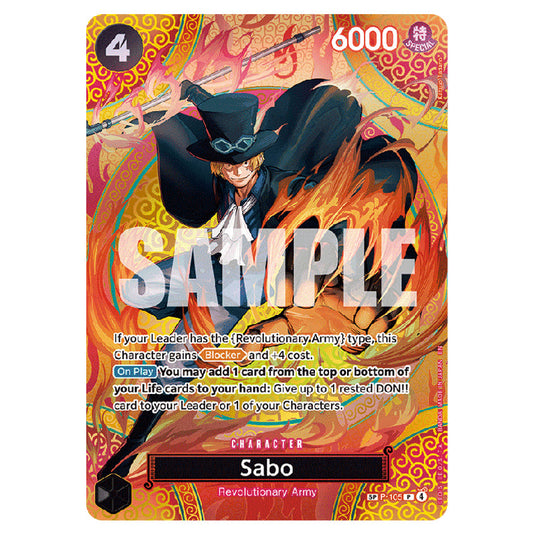 Sabo P-105 card from the One Piece set Adventure on Kami's Island