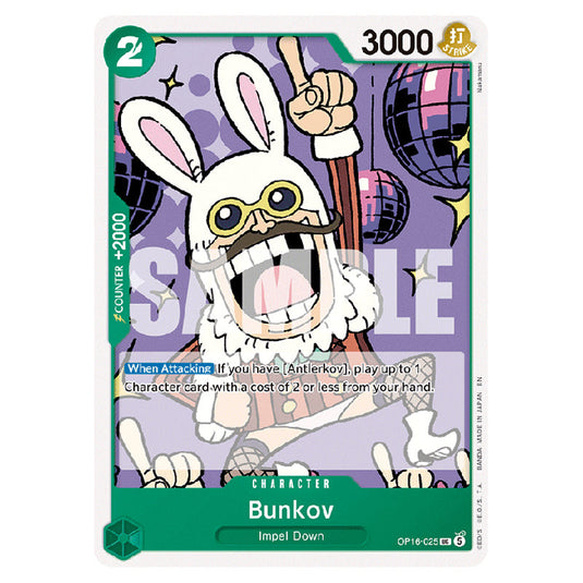 Bunkov OP16-025 card from the One Piece set The Time of Battle