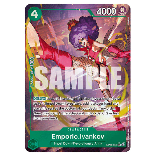 Emporio.Ivankov OP16-026a card from the One Piece set The Time of Battle