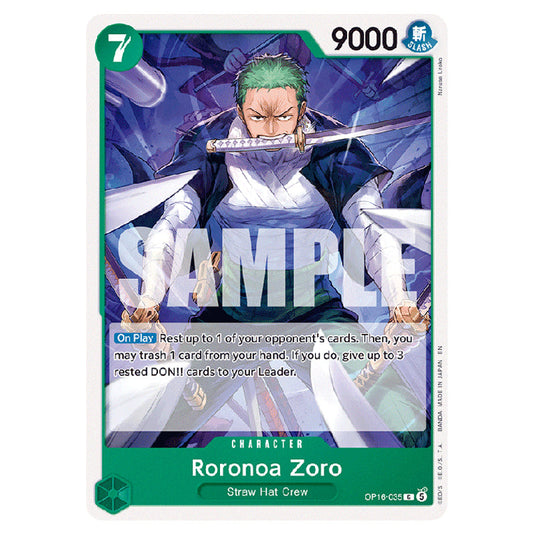 Roronoa Zoro OP16-035 card from the One Piece set The Time of Battle