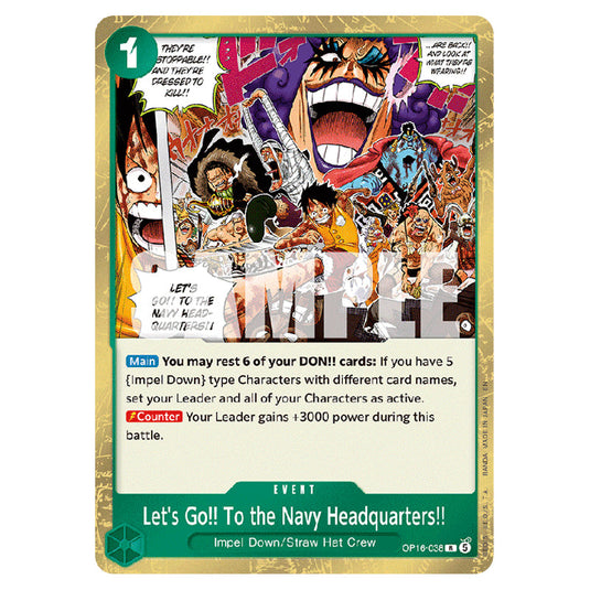 Let's Go!! To the Navy Headquarters!! OP16-038 card from the One Piece set The Time of Battle