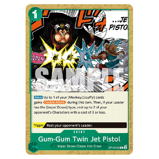 Gum-Gum Twin Jet Pistol OP16-039 card from the One Piece set The Time of Battle