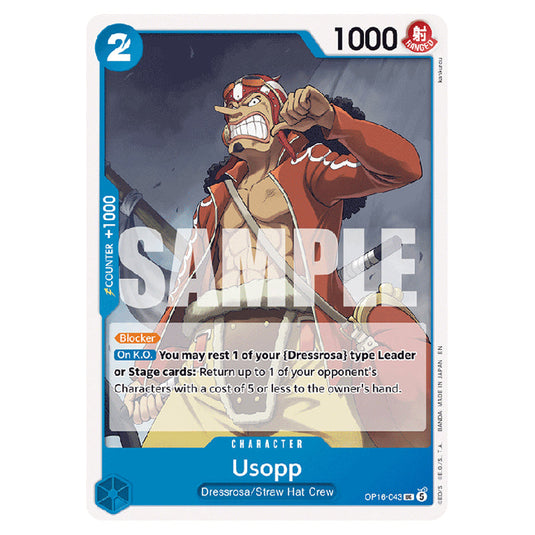 Usopp OP16-043 card from the One Piece set The Time of Battle