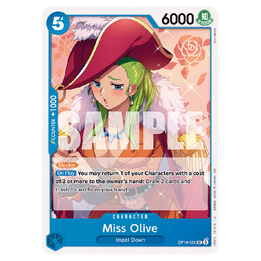 Miss Olive OP16-050 card from the One Piece set The Time of Battle
