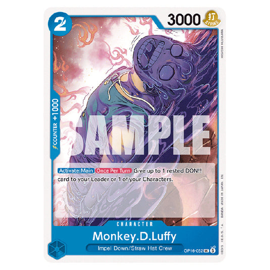 Monkey.D.Luffy OP16-052 card from the One Piece set The Time of Battle
