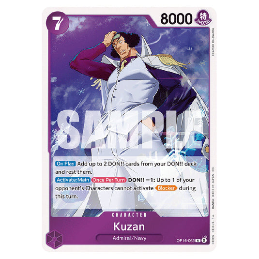 Kuzan OP16-063 card from the One Piece set The Time of Battle