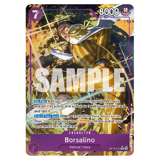 Borsalino OP16-073a card from the One Piece set The Time of Battle