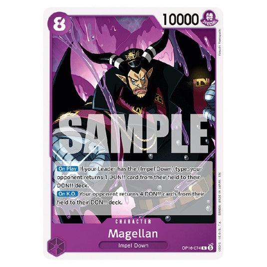Magellan OP16-074 card from the One Piece set The Time of Battle