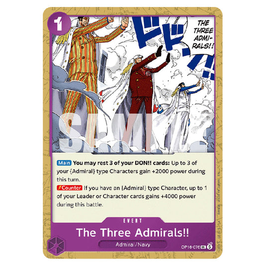 The Three Admirals!! OP16-076 card from the One Piece set The Time of Battle