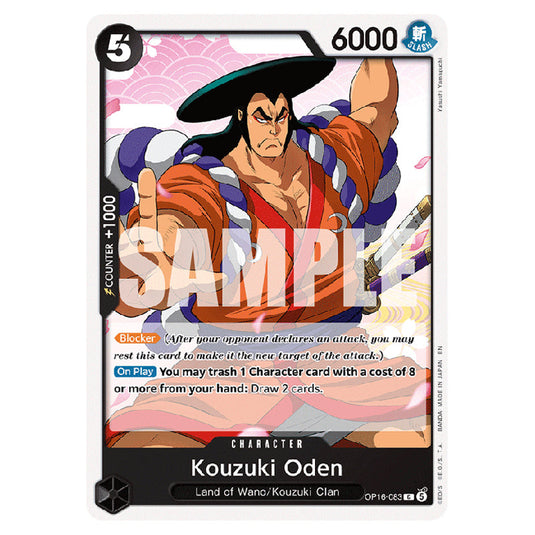 Kouzuki Oden OP16-083 card from the One Piece set The Time of Battle