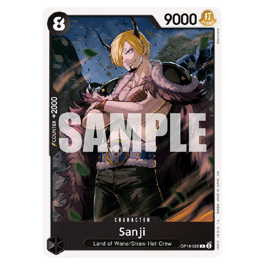 Sanji OP16-086 card from the One Piece set The Time of Battle