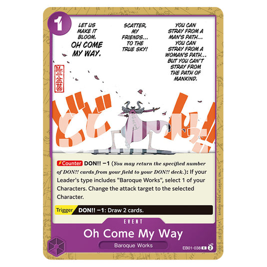 Oh Come My Way EB01-038 card from the One Piece set Premium Booster 02