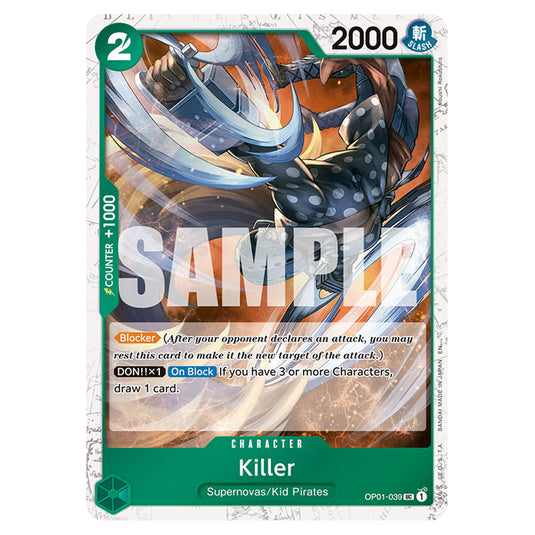 Killer OP01-039a card from the One Piece set Premium Booster 02