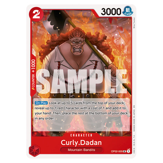 Curly.Dadan OP02-005 card from the One Piece set Premium Booster 02