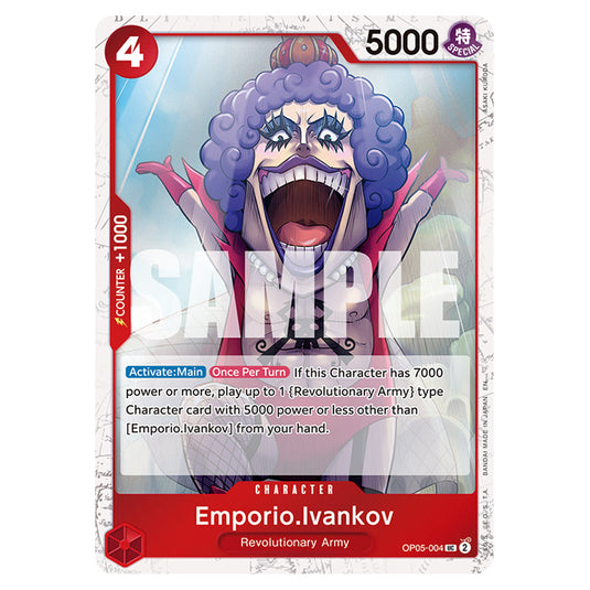 Emporio.Ivankov OP05-004a card from the One Piece set Premium Booster 02