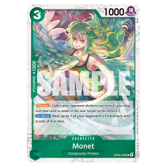 Monet OP05-036a card from the One Piece set Premium Booster 02