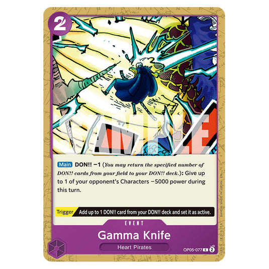 Gamma Knife OP05-077 card from the One Piece set Premium Booster 02
