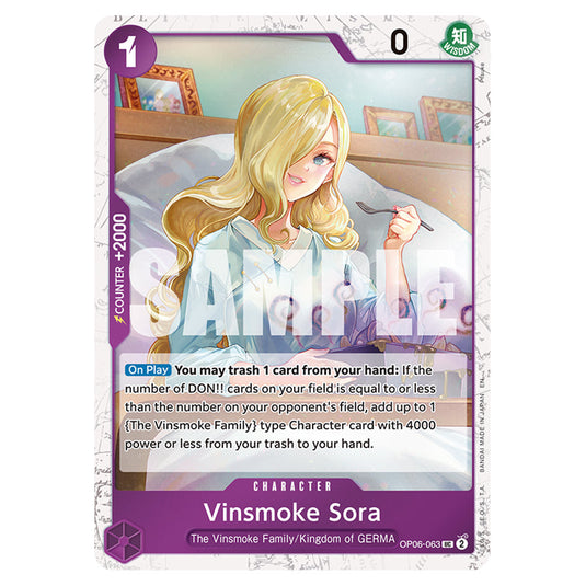 Vinsmoke Sora OP06-063a card from the One Piece set Premium Booster 02