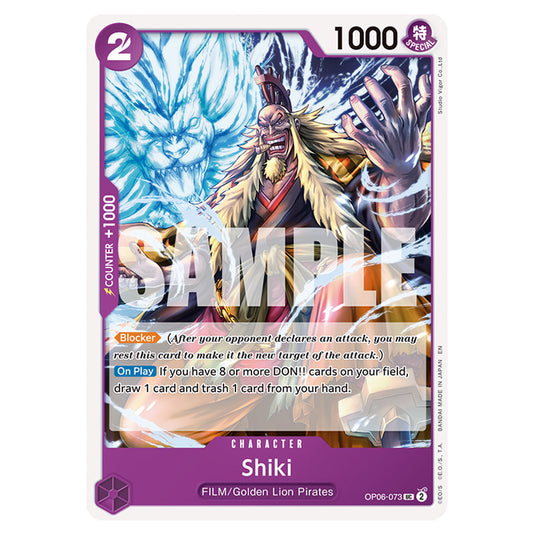 Shiki OP06-073 card from the One Piece set Premium Booster 02