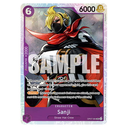 Sanji OP07-064 card from the One Piece set Premium Booster 02