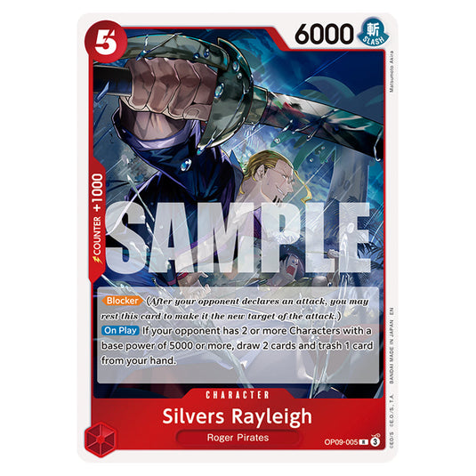 Silvers Rayleigh OP09-005 card from the One Piece set Premium Booster 02