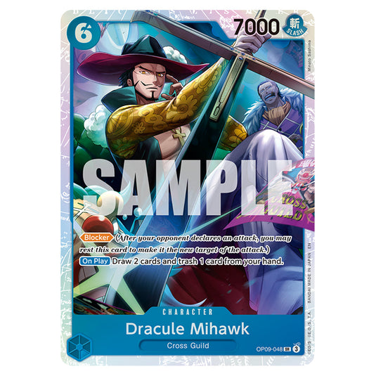 Dracule Mihawk OP09-048 card from the One Piece set Premium Booster 02