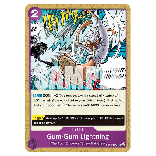 Gum-Gum Lightning OP09-077 card from the One Piece set Premium Booster 02