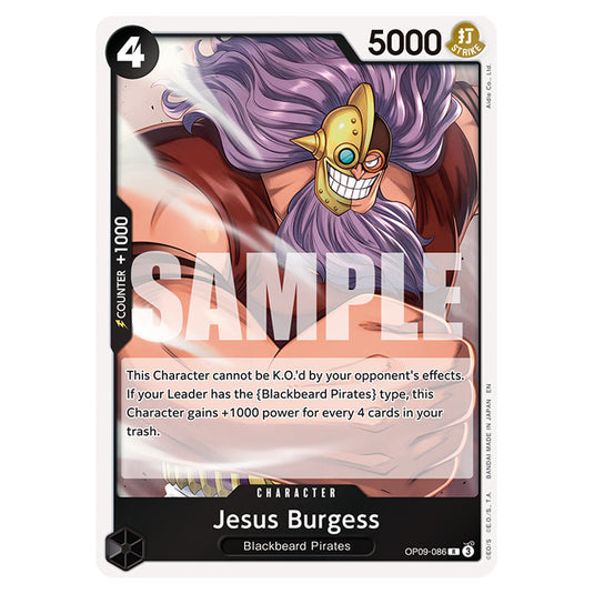 Jesus Burgess OP09-086 card from the One Piece set Premium Booster 02