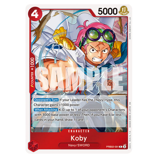 Koby PRB02-001 card from the One Piece set Premium Booster 02
