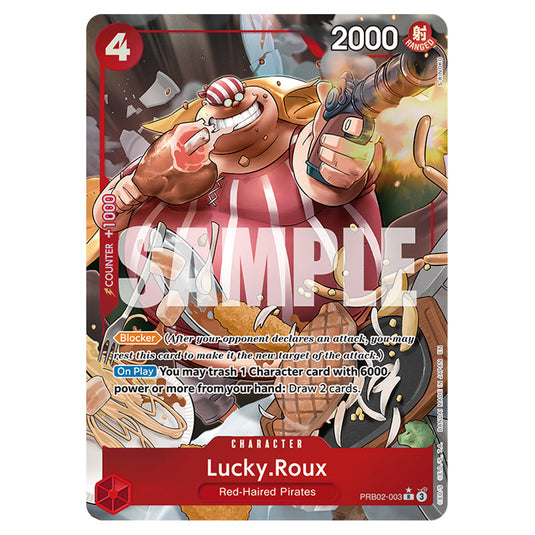 Lucky.Roux PRB02-003a card from the One Piece set Premium Booster 02