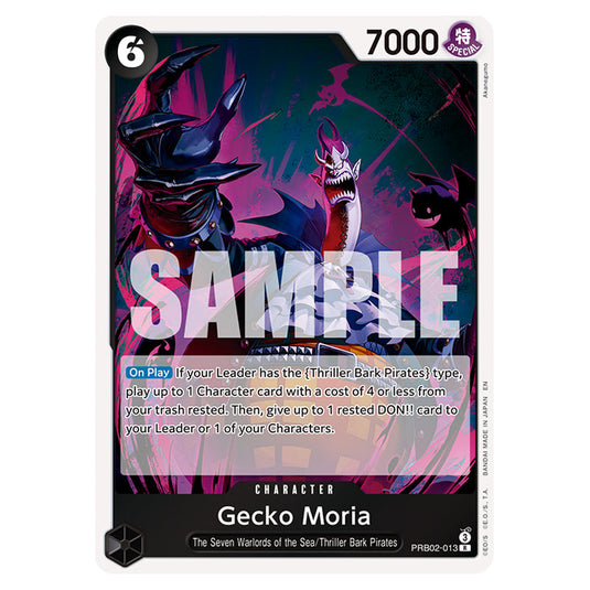 Gecko Moria PRB02-013 card from the One Piece set Premium Booster 02