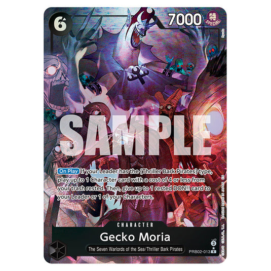 Gecko Moria PRB02-013a card from the One Piece set Premium Booster 02