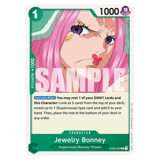 Jewelry Bonney ST02-007 card from the One Piece set Premium Booster 02