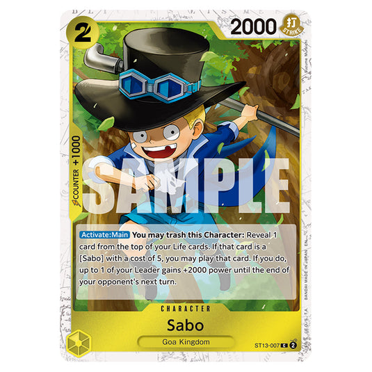 Sabo ST13-007a card from the One Piece set Premium Booster 02