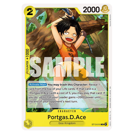 Portgas.D.Ace ST13-010 card from the One Piece set Premium Booster 02