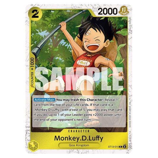Monkey.D.Luffy ST13-014a card from the One Piece set Premium Booster 02