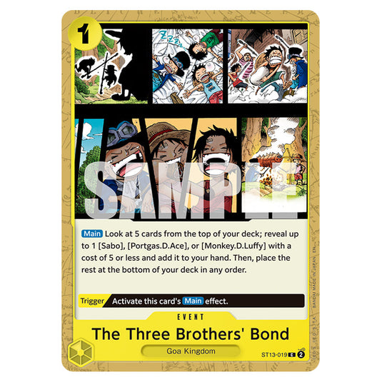 The Three Brothers' Bond ST13-019 card from the One Piece set Premium Booster 02