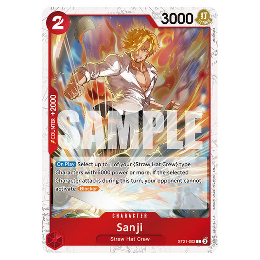 Sanji ST21-003a card from the One Piece set Premium Booster 02