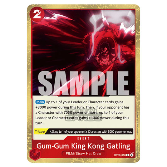 One Piece - Wings of the Captain - Gum-Gum King Kong Gatling (Rare) - OP06-018
