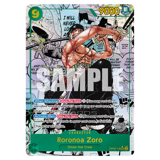 One Piece - Wings of the Captain - Roronoa Zoro (Secret Rare) - OP06-118b