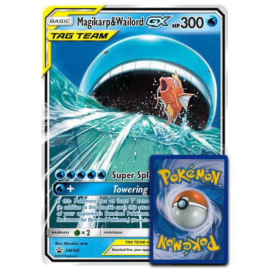 Pokemon - Magikarp & Wailord-GX - (Oversized Promo SM166) - Damaged