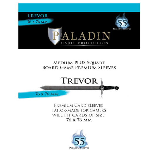 Paladin Sleeves - Trevor Premium Medium+ Square 76x76mm (55 Sleeves)