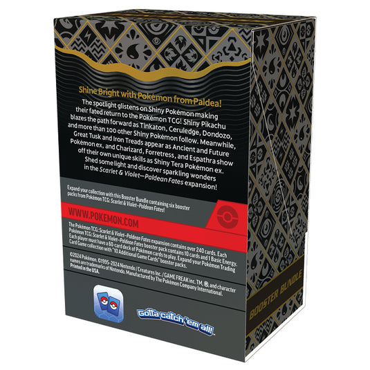 Paldean Fates Scarlet & Violet Booster Bundle Total Cards Back