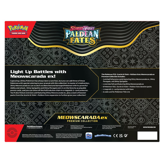 Pokemon - Scarlet & Violet - Paldean Fates - Premium Collection - Shiny Meowscarada ex Back