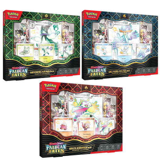 Pokemon - Scarlet & Violet - Paldean Fates - Premium Collection - Shiny Quaquaval, Meowscarada & Skeledirge ex