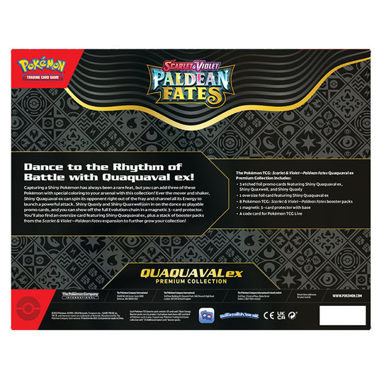 Pokemon - Scarlet & Violet - Paldean Fates - Premium Collection - Shiny Quaquaval ex Back